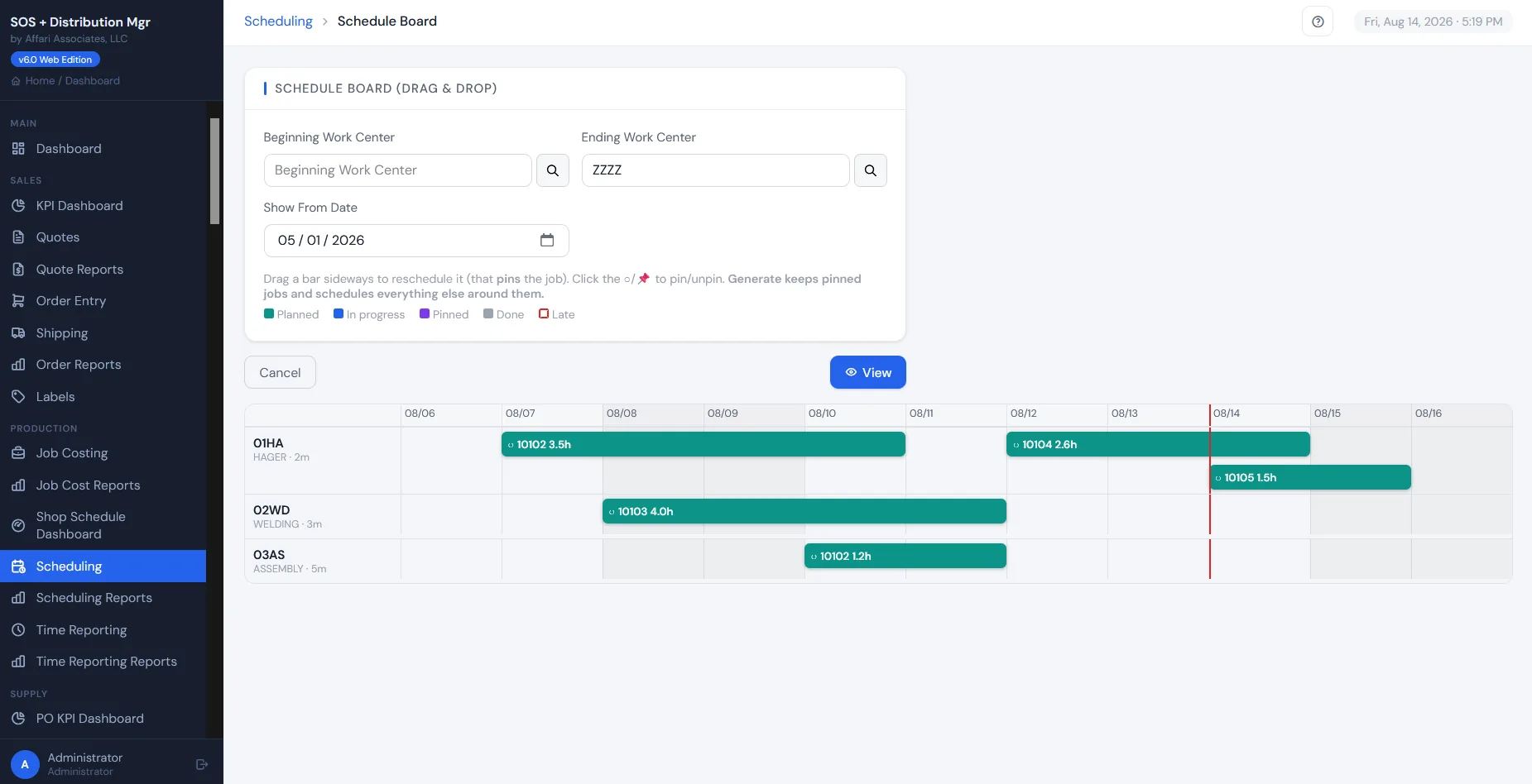 Scheduling that holds the floor