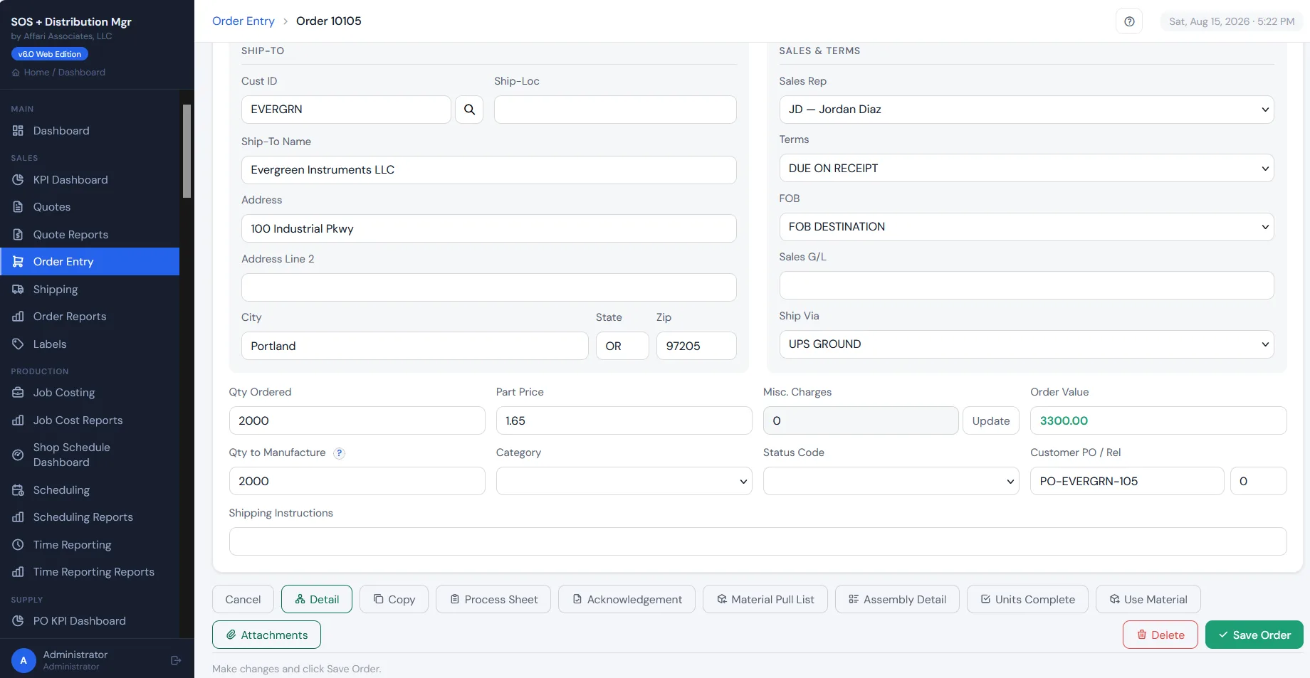 Order Entry